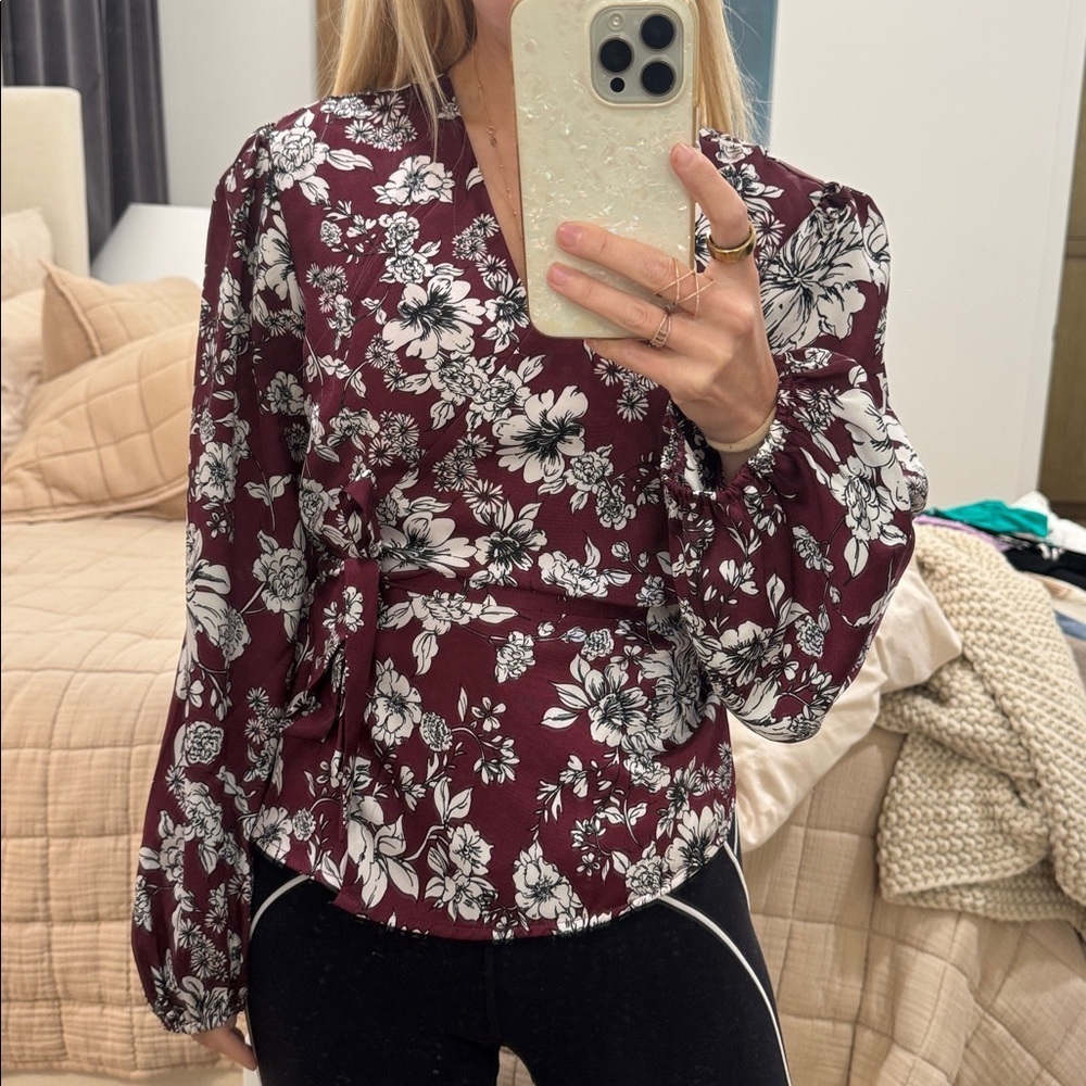 Bardot Satin Wrap Top - Picture 10 of 11